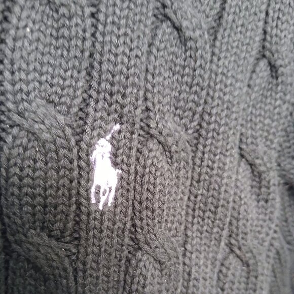 Ralph Lauren Sport Cable Knit Sweater Woman Black - Picture 2 of 8